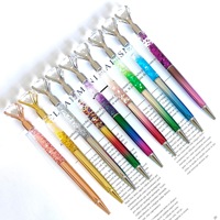 Stylo bille grand format effet diamant avec corps à paillettes liquides pour le bureau, l'école, les étudiants, les cadeaux et la publicité