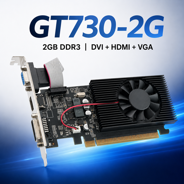 New GT730 2GB DDR3 128Bit Low Profile Fan PCI Express DirectX 11 Graphics Card for DVI VGA for Desktop PC