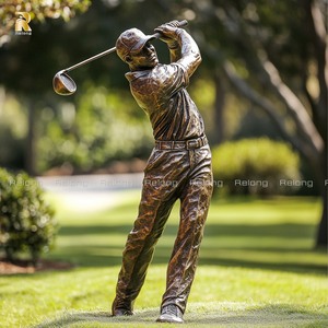 Estátua de Golfeista em Bronze Fundido em Tamanho Real RELONG para Decoração de Clubes, Jardins e Parques ao Ar Livre - Product Image 3