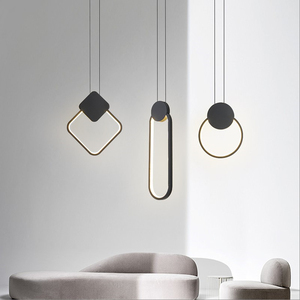 Simig éclairage commercial noir vertige lampara colgantea unique en aluminium led linéaire suspendus pendentif lumière <span class=keywords><strong>lampe</strong></span> - Product Image 1
