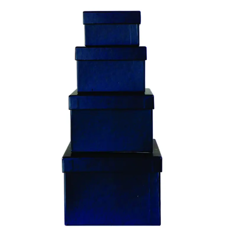 VBOX schwarz nested set von 4 platz karton geschenk box
