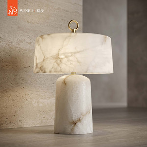 Spanish alabaster Table Lamp for Bedroom, Modern Luxury Bedside <b>Decor</b> <b>Light</b> - Product Image 1