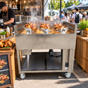 เตาปิ้งย่างไก่แบบตะแกรง 3 ชั้น ยี่ห้อ Popular รุ่น Rotisserie & Peri Peri Grill Brasas Churrasqueira สำหรับกิจกรรมกลางแจ้ง - Product Image 2