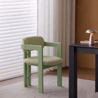 Chaise de salle à manger de luxe haut de gamme en bois massif, style Chanel, fauteuil design, chaise de thé, chaise d'appoint rembourrée en tissu doux pour la maison