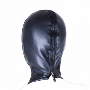 Maschera in Pelle PU Nera Morbida per Adulti con Occhi e Bocca Esposti, Maschera Sexy, Prodotti per Punizioni e Costrizioni BDSM0013 - Product Image 3