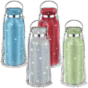 12 Colors Christmas <b>Gifts</b> Hot <b>Pink</b> Bling Rhinestone Insulated 40oz Stainless Steel Tumblers Straw Handle American Style Coffee - Product Image 1