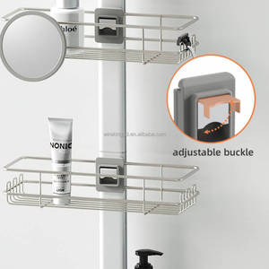 Organizador de <span class=keywords><strong>Ducha</strong></span> WIREKING, Barra de Aluminio Extensible Resistente al Óxido, Paquete de 4 Estantes de Esquina Ajustables para <span class=keywords><strong>Ducha</strong></span> - Product Image 6