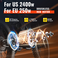 Moto tout-terrain électrique GT73 pour les États-Unis 2400W pour l'UE 250W, moteur central, batterie lithium 48V, longue autonomie, vélo électrique Ridingtimes Ebike