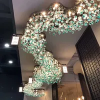 निर्माण अनुकूलित आकार होटल की लॉबी रेस्तरां कमरे में रहने वाले सजावटी लॉबी डिजाइन प्रकाश लहर