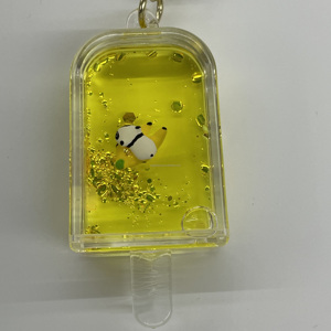 Porte-clés Popsicle en acrylique à paillettes liquides, avec panda et <span class=keywords><strong>banane</strong></span> flottants, souvenir personnalisé, cadeau promotionnel - Product Image 5