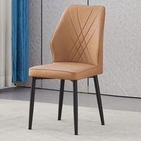 Chaises de salle à manger de luxe léger, chaises à dossier modernes et simples pour appartements de petite taille, chaises créatives en cuir artistique
