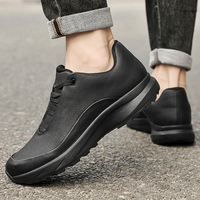 Neue Italienische Design Vollnarbenleder-Schuhe Schwarz Große Größe 46 Marke 2026 Trendige Leichtgewichtige EVA-Wanderschuhe Luxus Bestseller