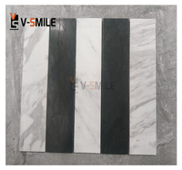 Cuisine Triangle Waterjet Marbre Hexagone Diamant Carrelage Irrégulier Marbre Blanc Carrare Waterjet Mosaïque