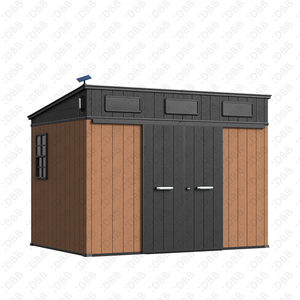 Abri de jardin en résine à toit pentagonal de 3 m avec plancher, imperméable, en HDPE à double paroi, résistant aux UV, sans entretien - Product Image 1