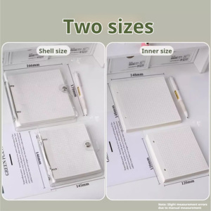 Công Suất Lớn Có Thể Tháo Rời Vòng Chất Kết Dính Vuông Lưới Máy Tính Xách Tay Mềm Bìa Trong Suốt Vuông Lông-Lá Tạp Chí Cho Sinh Viên - Product Image 3