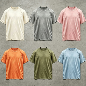 Camiseta Personalizada de Cuello Redondo, 210 g/m², 100% Algodón Jersey, Lisa, Casual, Prelavada, Oversize, Ecológica, Unisex <span class=keywords><strong>para</strong></span> <span class=keywords><strong>Hombre</strong></span> - Product Image 2