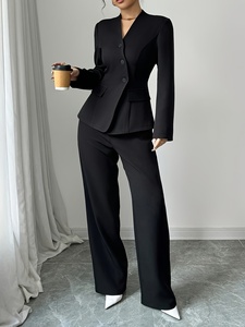 Phụ Nữ Của Kinh Doanh Trang Phục Giản Dị Nhà Máy Trực Tiếp Hai-Mảnh Phù Hợp Với Áo Khoác Và Quần Kết Hợp Chính Thức Phong Cách - Product Image 5