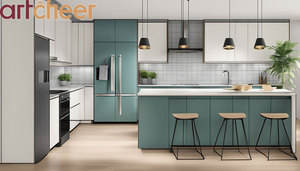 Armoire de cuisine de luxe au design européen avec dessus en pierre de quartz Meubles personnalisés <span class=keywords><strong>Miami</strong></span> comprend des accessoires de panier à tiroir de robinet - Product Image 6
