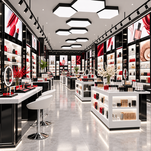 Muebles de Exhibición para Tienda de Maquillaje de Lujo, Mostrador de Cosméticos Personalizado, Diseño de Interiores para Salón de Belleza - Product Image 5