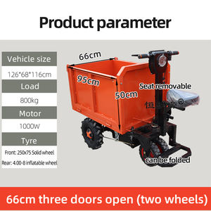 Tricycle électrique à benne basculante à double roue personnalisable 1000W, trois roues, <span class=keywords><strong>brouette</strong></span> pour le transport de marchandises, véhicule de transport de béton - Product Image 2