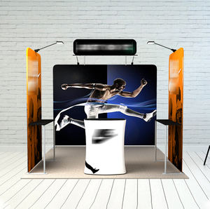 บูธจัดแสดงสินค้าอลูมิเนียม10x10FT-ปรับแต่งสีได้แบบพกพาขาตั้งสำหรับจัดแสดงนิทรรศการการพิมพ์ CMYK แบบตรง - Product Image 1