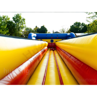 Huatong Hupfburg : Défi de course à bungee gonflable interactif en gros, bâche de course à bungee pour jeux gonflables pour adultes
