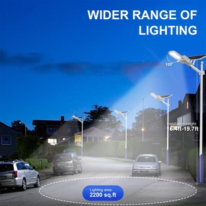 ไฟถนนโซลาร์เซลล์ LED ควบคุมระยะไกล 1000W เปิด-ปิดอัตโนมัติ กันน้ำ IP65 สำหรับไฟส่องสว่างลานจอดรถกลางแจ้ง - Product Image 6