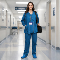 Ensemble d'uniformes médicaux ER de protection totale contre les infections à haute température avec chaussures chirurgicales, haut à col en V, pantalon et veste
