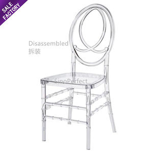 Wholesale Gold Transparent Acrylic Event Party Stackable Clear Crystal <b>Chair</b> for Outdoor Wedding Banquet - Product Image 4