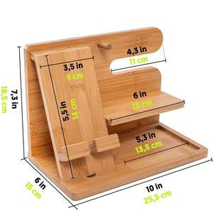 แท่นวางมือถือทำจากไม้ของขวัญวันครบรอบวันเกิดสำหรับสามีและพวงกุญแจพร้อมชั้นวางกระเป๋าสตางค์ - Product Image 2