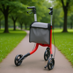 Andador con Ruedas D0100H53IET, 3 Ruedas, Ligero, de Aluminio, Manillar Ajustable, Capacidad de 260 Libras, Freno de Disco, Rojo - Product Image 2