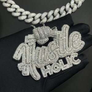 Iced Out Bling Micro Pave 5A CZ joyería Punk Cool Hand Catch Money Hustle <span class=keywords><strong>Holic</strong></span> Hip Hop colgante collar para hombres - Product Image 2