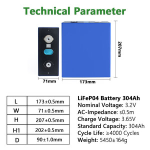 Celda Prismática LiFePO4 Original de Grado A LF304 304Ah <span class=keywords><strong>3</strong></span>.2V, 4000 Ciclos de Vida Útil, Paquete de Baterías de Alta Calidad, Stock en la UE - Product Image 3
