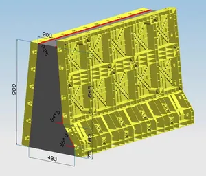 Baustrotenschutzwand Schalung Crashwall Kunststoffform für Autobahn Straße