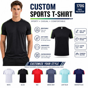 Camiseta Deportiva Personalizada con Logotipo, 100% Poliéster, Secado Rápido, 170g, Camiseta Deportiva de Alto Rendimiento para Gimnasio, Reflectante, Marca Privada - Product Image 1