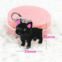 Ciondoli a forma di simpatico bulldog francese per uomo e donna, in lega di zinco, a forma di cane, gioielli alla moda, regalo per amici