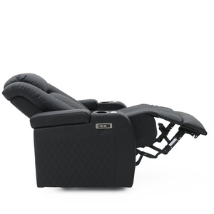 Canapé <span class=keywords><strong>inclinable</strong></span> électrique en cuir Geeksofa moderne 6 places pour home cinéma, ensemble 3 2 1 avec table rabattable et appui-tête électrique - Product Image 6