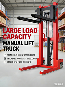 Apilador Hidráulico <span class=keywords><strong>Manual</strong></span> de 1 Tonelada, 2 Toneladas, 3 Toneladas, Elevador de Horquilla, Apilador Hidráulico de 1.6m-3m para Tareas Ligeras - Product Image 2