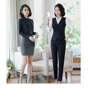 Women's Formal Suit Set Polyester Fiber Full Sleeve Anti-Wrinkle Office Lady Spring Work Clothes - Product Image 4