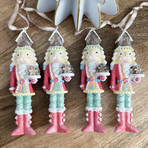 Adornos Navideños Personalizados de Resina, Colgantes para Árbol de Navidad, Soldado de Jengibre, <span class=keywords><strong>Cascanueces</strong></span>, Pastel de Caramelo <span class=keywords><strong>Rosa</strong></span> - Product Image 6