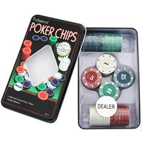 Ensemble de 100 jetons de poker en plastique avec étui de rangement, vente chaude, jetons en PP bon marché de 4 g avec bouton de croupier pour les jeux de divertissement au Texas