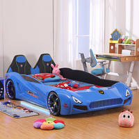 Wholesale High Quality ABS Plastic Full Size LED Light Kid Child Race Car Bed with Music for Boy Kids Beds
