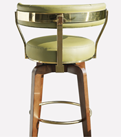 Chaise de bar nordique minimaliste avec cadre en bois massif et dossier incurvé, tabouret moderne pour café et comptoir de salle à manger