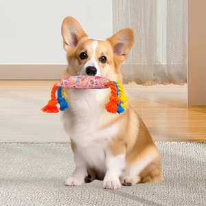 Juguete Masticable de Cuerda para Perros, Ecológico y Duradero, Diseño de Nudo de Caramelo con Sonido, para la Limpieza de los Dientes de los Cachorros - Product Image 6