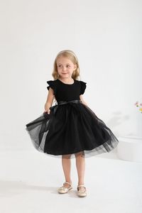 <span class=keywords><strong>Sermo</strong></span> Sinhoon Vestido de tul con lazo para niña pequeña, vestido de verano con volantes sin mangas, moda informal para niña de 1 a 6 años - Product Image 2