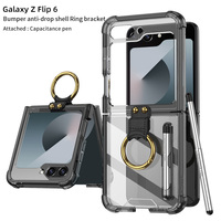 Casing HP Anti Air, Anti Guncangan, Anti Air, dengan Ring Stylus, Bahan PC Custom Air Cushion, Proteksi 360°, Laris untuk Z Flip 4/5/6