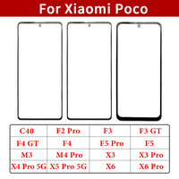 Cristal de Pantalla Frontal OCA para Xiaomi Poco C40 X6 X5 X4 X3 F5 F4 F3 F2 M5 M4 M3 Pro 5G, Panel Táctil Exterior, Repuesto de Lente