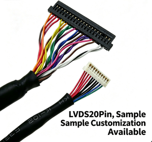 Câble LVDS personnalisé pour écran LCD électronique, 30 broches, 2 canaux, 8 bits, 1280x1024, panneau LCD TFT 17/19 pouces, faisceau de câblage PVC/PTFE/caoutchouc - Product Image 1
