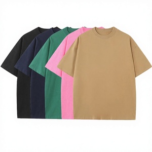 T-shirt uni en coton 100% de haute qualité, tricoté, 230 g/m², surdimensionné, personnalisable pour broderie, unisexe, avec logo - Product Image 2