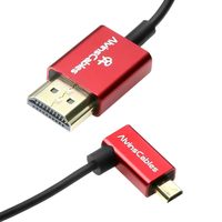 Câbles Alvin 8K 2.1 Micro à angle droit, gaine tressée ultra-fine haute vitesse pour Atomos Ninja V 8K 60Hz 4K 120Hz